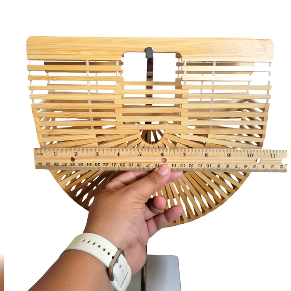 Medium Satchel Bamboo Vacation Beach summer handbag - Picture 2 of 10